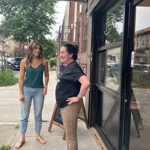 Filming with Maggie the owner