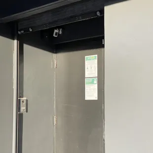 a closed metal door