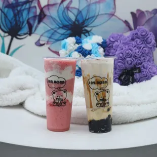 Strawberry Cloud &amp; 102 Boba Creme Brulee.