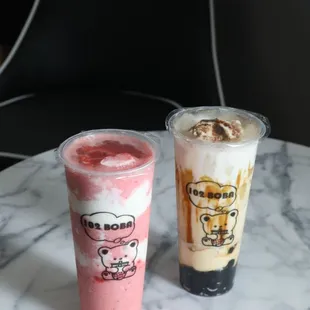 Strawberry Cloud &amp; 102 Boba Creme Brulee.