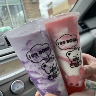 Taro Cloud Smoothie &amp; Strawberry Cloud Smoothie