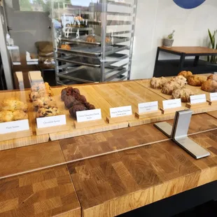 a display of baked goods