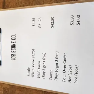 menu