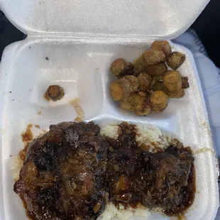 Oxtails and fried okra