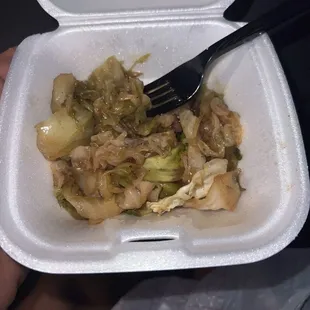 boiled cabbage seasoned to perfection.
