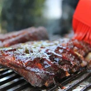 bbq being cooked