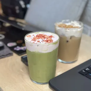 Iced Strawberry Matcha Latte
