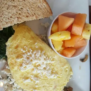 Organic Spinach and Feta Omelette
