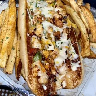 Salmon and shrimp Philly