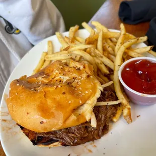 Brisket Sandwich (pictured without the coleslaw and pickles - we got those on the side and they were good)