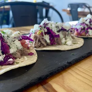 The duck tacos are an explosion of flavors and you keep wanting more.