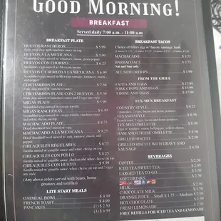 Breakfast Menu Dec 2024