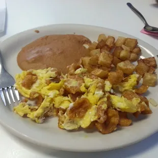 Chicharon con Huevo Breakfast Plate.  Sooo good.