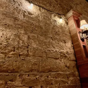 Rustic walls at the booth