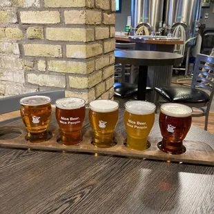 Flight of 5 IPA variations.
