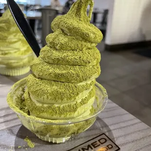 Ice Cream with Matcha Powder!! Yummm