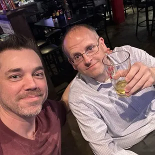 My old pal and I having a beer