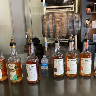 The whiskeys we got to try between the two of us.