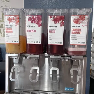 a display of juices
