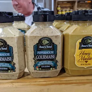 Boar's Head Honey Mustard and Boar's Head Pepperhouse Gourmaise with White, Green and Pink Peppercorns $3.99 each