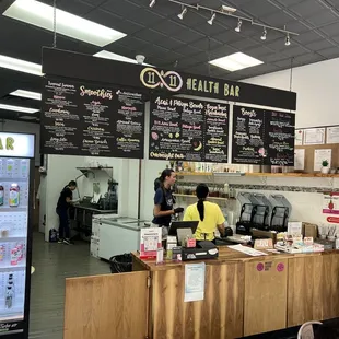 Interior view and menu