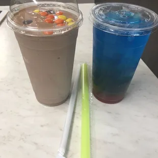 two drinks on a table