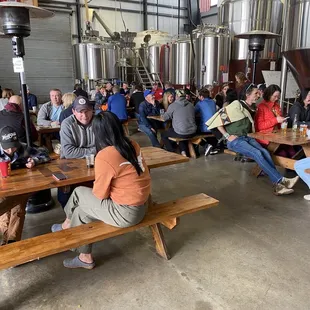 Where the magic happens.  During production runs, beer is canned for distribution.