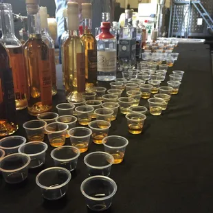 Liqueur, vodka, gin, and whiskey