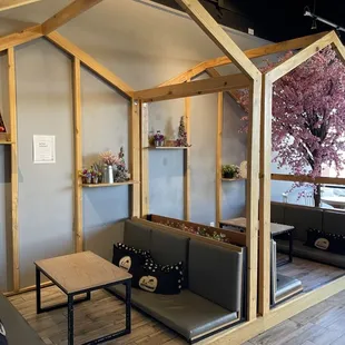 the inside of a cafe