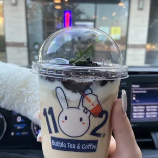 Small plant pot milk tea $6.5