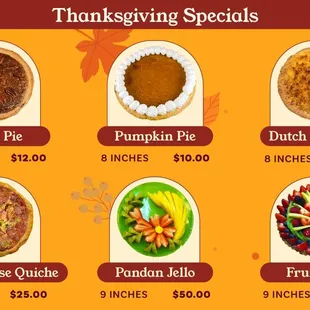 Thanksgiving Special menu