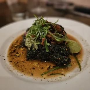 Nori crusted bavette (flank steak) with ponzu = dynamite