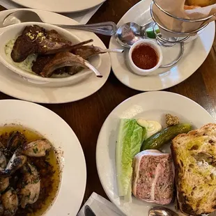 Lamb Ribs , Frog Legs, Blue Prawns, Chicken &amp; Mushroom PATE