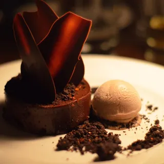 Chocolate Torte with Malted Ice Cream & Chili
