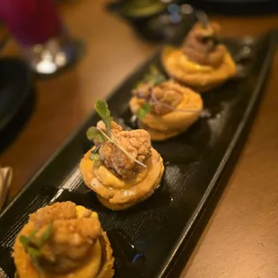 Chicken fried deviled eggs