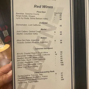 Red Wines - Nov 2024