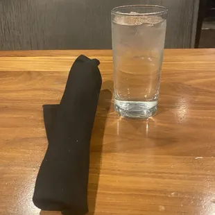 Glass of Water &amp; Linen Napkin