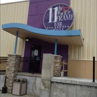 Entrance to the Bar and Grille is separate from the bowling alley.