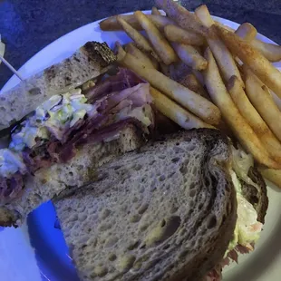 a sandwich and french fries