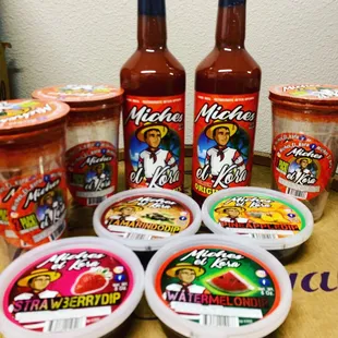 a variety of hot sauces