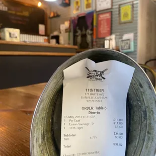 Check in an aluminum bowl