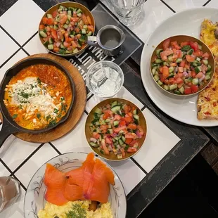 Shakshuka  Western Omelette Smoked salmon scrumbled Smoked salmon scrambled