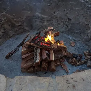 a fire in a pit