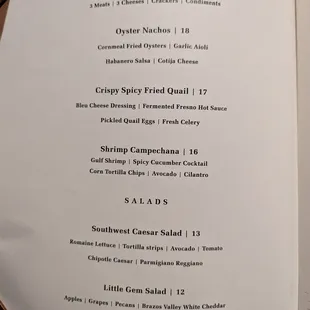 menu