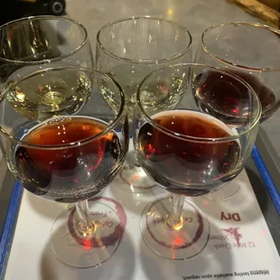 four glasses of wine