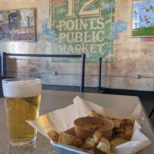 bread stix and beer cheese from 12 Pints Pub