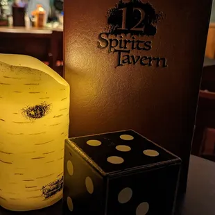 a dice and a drink