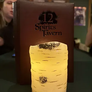 Menu with candle
