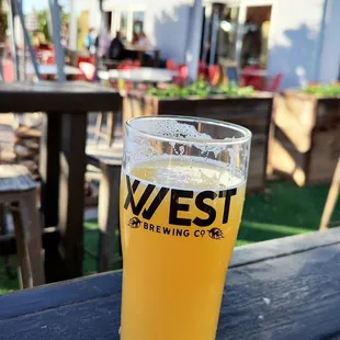 Delicious Hazy IPA on the patio