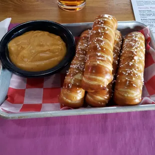 Pretzel sticks appetizer